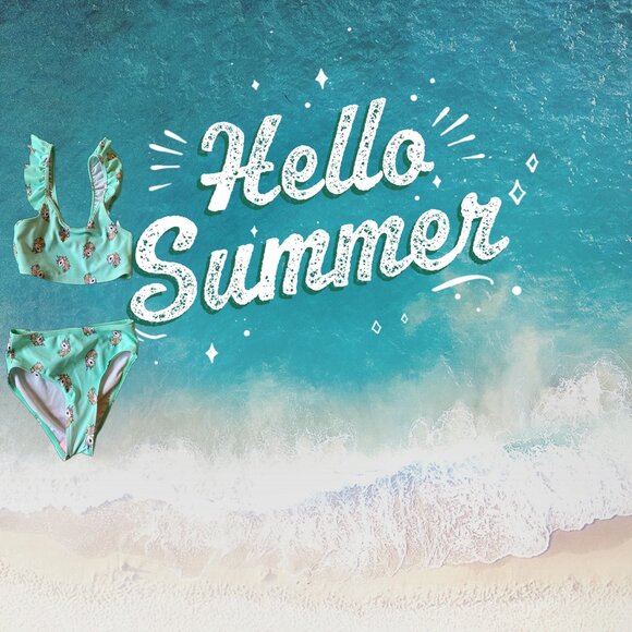 Speedo UV 50 Rashguard (L) & H&M Unicorn Bikini (4-6) - Picture 3 of 3